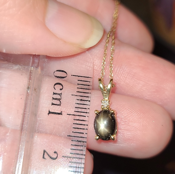 14kt gold star sapphire necklace - Picture 2 of 4